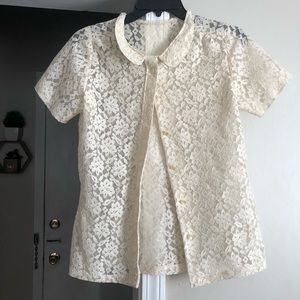 EUC Vintage see-through floral button up
